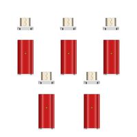 NetDot Gen10 Magnetic Fast Charging Micro USB to Micro USB Adapter Converter Compatible with Android Smartphones(5 Pack red)