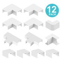 Cable Concealer Connector Accessory - 12 Pack Cord Connectors Cable Raceway Kit for Mini Cable Channel