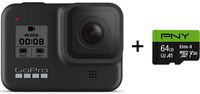 GoPro HERO8 Black + PNY Elite-X 64GB U3 microSDHC Card (Bundle)