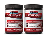 Muscle Recovery Amino acids - Pure GLUTAMINE Powder 5000MG - PRE & Post Workout - Pure glutamine Powder 5000 mg - 2 Cans 600 Grams