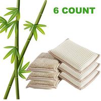 UKEENOR Natural Bamboo Sponges Kitchen Cleaning Sponges Dish Sponges Reusable Dish Washing Sponges Super Absorbent Eco Friendly 6 Packs