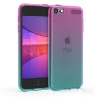 kwmobile TPU Silicone Case for Apple iPod Touch 6G / 7G (6. und 7.Generation) - Crystal Clear Smartphone Back Case Protective Cover - Bicolor Dark Pink/Blue/Transparent