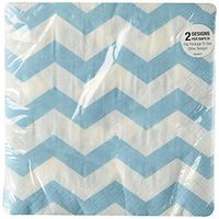 Light Blue Chevrons and Dots Printed Lunch Napkins (16 ct)
