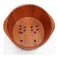 Foot Bath Tub,27 High Rubber Wood, Wooden Barrel Foot Bath,Thicken Wooden Tub,Household Steamed Health Foot Bath