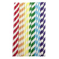 Sikye Paper Straw Bulk Party Disposable Drinking Straws Wedding Birthday Party Decoration Rainbow Color (Multicolor (20pcs))
