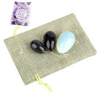 Yoni Eggs for Women, Yoni Egg Set for Strengthening Pelvic Floor Muscles, Kegel Balls for Tightening, New Mom Postpartum Care Kegels Exercise, Unwaxed, Natural, Genuine Tumbled Stones Crystals
