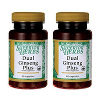 Swanson Dual Ginseng Plus 60 Capsules (2 Pack)