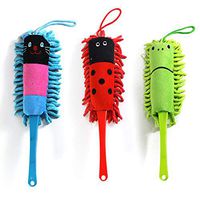 TOMYEER Cartoon Animal Chenille Cleaning Dusting Brush Microfiber Handheld Duster Candy Color