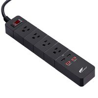 HAUSBELL Type C 3in1 Power Strip, Surge Protector 8-Outlet 1750W Surge Protector Power Strip 6A with 2Type C and 2USB Ports, Compatible iphone XS,UL and ETL Listed (Black)