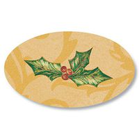 Holly and Berries on Gold Holiday Seals, 30 Count