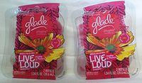 4 Glade Plugins Live Loud Scented Oil Refills Spring Rosehip & Plumeria 2 Packs