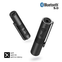 Hagibis Bluetooth 5.0 Transmitter Receiver for TV/Car/Nintendo Switch/PS4/Speaker/Headphone/PC/MP3, 2-in-1 Wireless 3.5mm Adapter aptX Low Latency, TWS 2 Devices Simultaneously with Clip