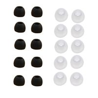 Fheaven 10 Pairs Medium Size Clear Silicone Replacement Ear Buds Tips For Sony Phillips