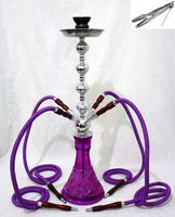 Sale 4 hose 26" Purple Hookah shisha nargila bar narguile nargile glass Vase set