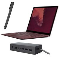 Microsoft Surface Laptop 13.5" 2256x1504 Touchscreen, Core i5 Dual-Core up to 3.10 GHz, 8GB RAM, 256GB SSD, Webcam, Intel HD 620, Bluetooth, Win 10 w/ Pen and Surface Dock- Burgundy (Renewed)