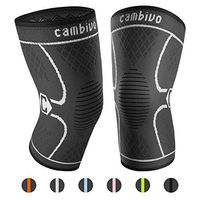 CAMBIVO 2 Pack Knee Brace, Knee Compression Sleeve Support for Men and Women, Running, Hiking, Arthritis, ACL, Meniscus Tear, Sports, Home Gym (Gray,XX-Large)