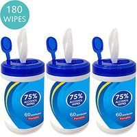 Disinfectant Wipes 60 Sheets/Pack Portable 75% Alcohol Wet Wipes Antiseptic Cleaning Sterilization Wipes Wet Wipes for Tourism, Hotel, Restaurant, Home, Office, Car (3PCS)