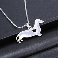 America Shape Popular Dachshund Jewelry Steel In Pendant Necklace Dog Puppy Prom For gift Cheap Elegant Jewerly Women Aesthetic Fashionable Beads Accessory