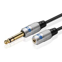 TNP Premium 6.35mm 1/4" to 3.5mm 1/8" Cable Adapter (10FT) - Male to Female TRS Stereo Audio Jack Plug Wire Cord Bi-Directional with Gold Plated Connector for iPod, Laptop, Home Theater, Amplifiers
