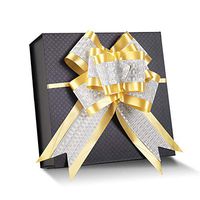 MALICPLUS Gift Box 9.5x9.5x3.5 Inches,Metallic Black Gift Box with Lid, Groomsman Proposal Box, Collapsible Magnetic Closure Gift Box (Grid Pattern)