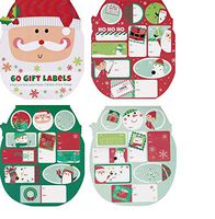 60 Count Santa, Penguin, Elf, Snowman, Polar Bear, Reindeer Xmas Designs - Easy to Use - Looks Great on Gifts Presents, Wrapping Paper and Gift Bags. (30 Different Designs)
