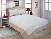 All for You Reversible Quilt Set, Bedspread,Coverlet-/Beige/Full/Queen