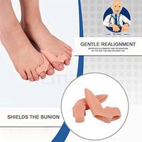 Gel Bunion Corrector - Relief Protector Sleeves, Overlapping Toes Orthodontic Separators, Silicone Toe Cap Spacers Straighteners, Treat Pain in Hallux Valgus Big Toe Joint Hammer Crooked Toe (Skin)