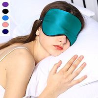 Silk Sleep Mask & Blindfold, Soft Eye Mask with Adjustable Head Strap, Deep Rest Eye Masks for Sleeping Night Eyeshade, Eye Cover for Travel, Shift Work & Meditation (Turquoise)