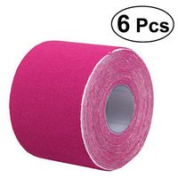 ROSENICE Kinesiology Tape 6pcs Therapeutic Sports Athletic Tape Physio Therapeutic Aid for Knees Shoulders Muscle Support 500x2.5cm (Pink)