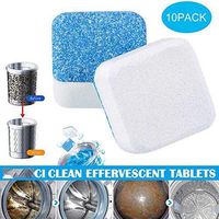 Washer Machine Cleaner, Washing Machine Effervescent Tub Cleaner Descaler Deep Cleaning Remover Deodorant Durable, Professional Strength Stain & Odor Eliminator (10PCS)
