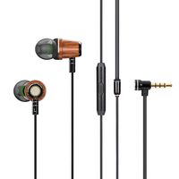 Sport Earphone, Roadwi in-Ear Headphone with Wood Housing, Bass Sound Earbuds, 3.5mm Wired Stereo Noise Isolating Earbuds for All Smartphones Like iPhone Samsung, MP3 Players, Laptops, Tablets