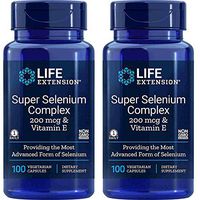 Life Extension Super Selenium Complex 200 mcg & Vitamin E, 2 Pack (2x100 vegetarian capsules)
