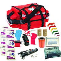Deluxe Stocked Large EMT Trauma Bag First Aid Kit Medical EMS Emergency Medical Supplies First Aid Responder Set - For Outdoors, Work, Travel, Sports, Natural Disaster, Vehicle, Lifeguards, Paramedics