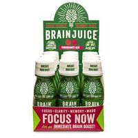 BrainJuice Brain Booster Shot, Pomegranate Acai | Liquid Drink Supplement for Improved Energy, Memory, Focus, Clarity & Mood, Gluten-Free, Non-GMO | 2.5 fl oz, 12 Count