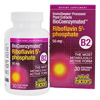 BioCoenzymatedRiboflavin5'-Phosphate 50mg Natural Factors 30 VegCaps