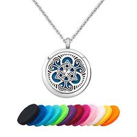 Third Time Charm Celtic Knot Essential Oil Diffuser Necklace Aromatherapy Jewelry Locket, 12 Refill Pads