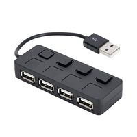 Partm 4-Port USB 2.0 Hub with Individual Power Switches, USB Data Hub Splitter Charging Port for Laptop, PC, Computer, Mobile HDD, Flash Drive