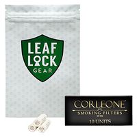 Corleone Tobacco Pipe Filters (1 Pack / 10 Filters) with Leaf Lock Gear Smell Proof Pouch