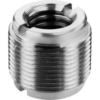 Auray 5/8" Male to 3/8"& 1/4"-20 Female Combo Reversible Thread Adapter (Steel)