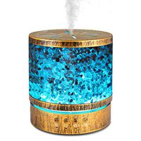 Sheoolor 400ml Essential Oil Diffuser for Large Room 20 Hours, Himalayan Salt Lamp Diffuser with 7 Color Changing Lights, Aromatherapy Diffuser with 2 Timers and Waterless Auto-Off for Home Office