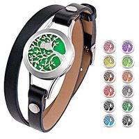RoyAroma Aromatherapy Essential Oil Diffuser Bracelet Lovely Owl Stainless Steel Locket Bracelet with 12 PCS felt pads