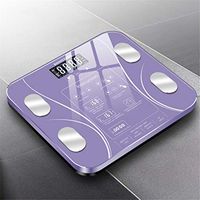 Digital Body Weight Bathroom Scale,LCD Display Weighing Scale Cartoon Body Scale Support Weight Loss Measuring Tool (Purple, 290 x 260 x 40mm)