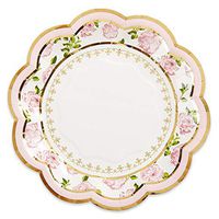 Kate Aspen 28484PK Tea Time Whimsy 7 Pink (Set of 16) Paper Plate, One Size, Multi