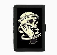 To Be Or Not To Be Hamlet Skull Shakespeare Black Cigarette Case Holder Wallet RFID-blocking