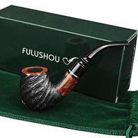 FULUSHOU Mediterranean Briar Wood Tobacco Pipe, Simple Mini Carving Bend Tobacco Pipe,Dad Gift