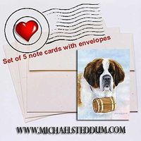 Michael Steddum Saint Bernard Head Study III Note Card Set