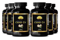 Mood Support Supplements - Extra Virgin Coconut Oil 3000 MG - Improve Mood - 6 Bottles 360 Softgels