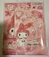 Sanrio My Melody Letter Set 12 Writing Paper + 6 Envelopes + 7 Stickers Stationary Japan (Cherry)