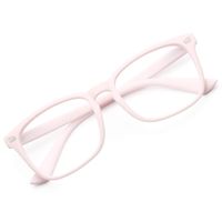 GAOYE Blue Light Blocking Glasses for Women Men,Square Nerd Eyeglasses Anti UV Ray Computer Gaming Glasses - GYC8082 (Matte Pink/Transparent Lens)