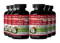 Coconut Oil Pure Extra Virgin softgels - Extra Virgin Coconut Oil 3000 - immediate Energy Source (6 Bottles)